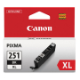 Canon Genuine OEM 6448B001 (CLI251XL) CLI-251XL Black Inkjet Cartridge