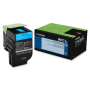 Lexmark 801C Toner Cartridge, Return Program - Cyan (Genuine)