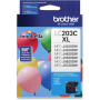 Brother Genuine OEM LC203C XL Series High Yield Cyan Ink Cartridge (550 YLD)