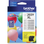 Brother Genuine OEM LC203Y XL Series High Yield Yellow Ink Cartridge (550K YLD)