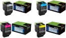 Lexmark 801H Toner Cartridge, High Yield Set (80C1HC0, 80C1HK0, 80C1HM0, 80C1HY0)