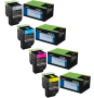 Lexmark Genuine OEM 801S Toner Cartridge Set (80C1SC0, 80C1SK0, 80C1SM0, 80C1SY0)