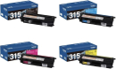 Brother Genuine OEM TN-315 Toner Cartridges, High Yield - Full Set (BK,C,M,Y)