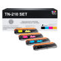 Compatible Brother TN210 (TN-210) Toner Cartridge Set (BK,C,M,Y)