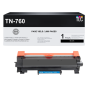 Compatible Brother TN760 (TN760, TN730) Toner Cartridge, Black 3K High Yield - With Chip
